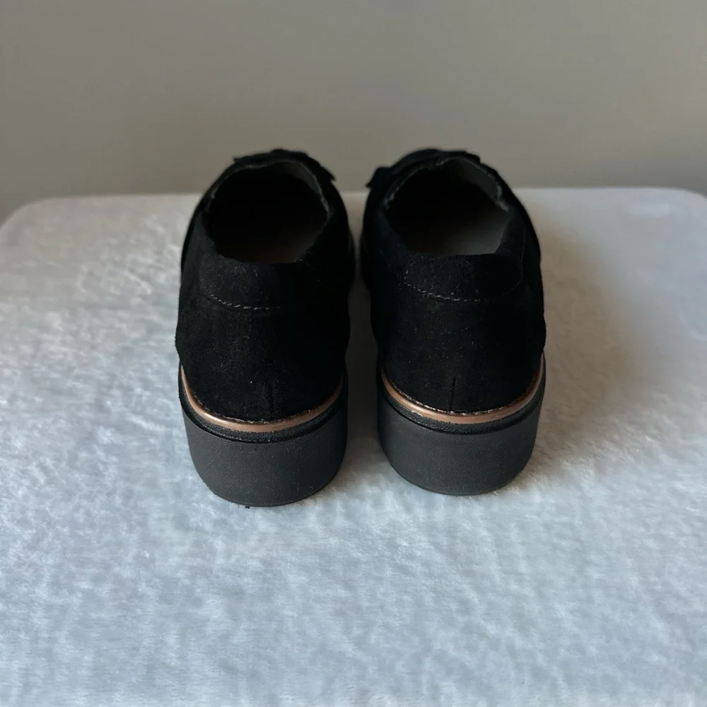 Clarks Black Velvet Loafers - Picture 6 of 7